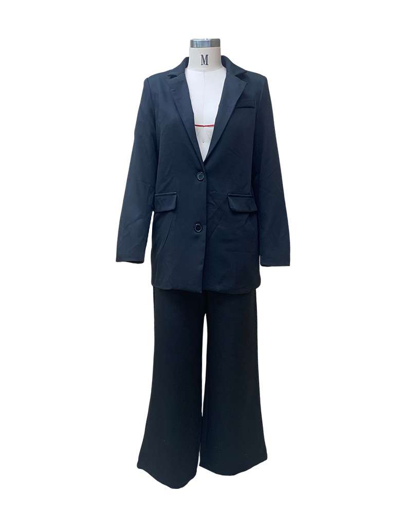 Long Sleeve Suit Top Casual Straight Pant Suit image 5