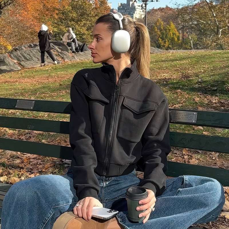 Women Regular Fit Jacket - L, Black image