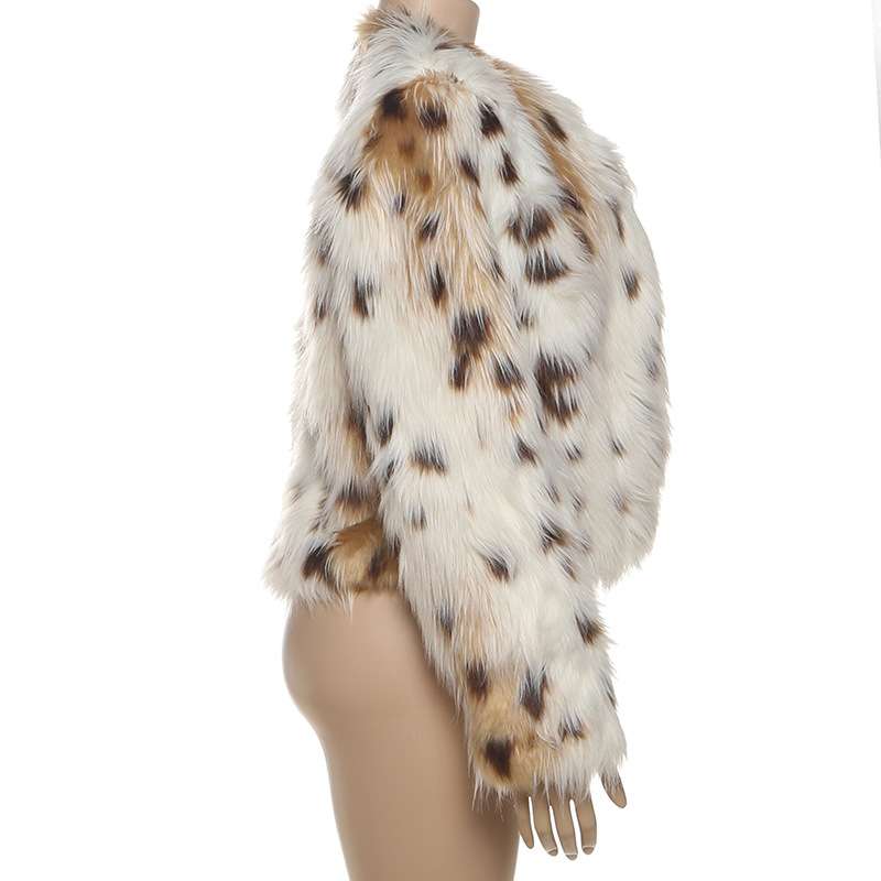 Luxurious Leopard Print Faux Fur Coat image 5