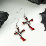 Gothic Cross Enamel Earrings image 2