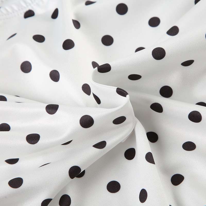 Polka Dot Halter Top with Lace Waist Detailing image 3