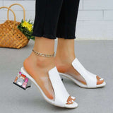 Colorful Transparent Block Heel Sandals image 0