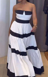 Strapless Striped Maxi Dress image 3