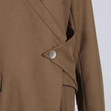 Midi Length Snap Button Closure Oversized Coat image 7