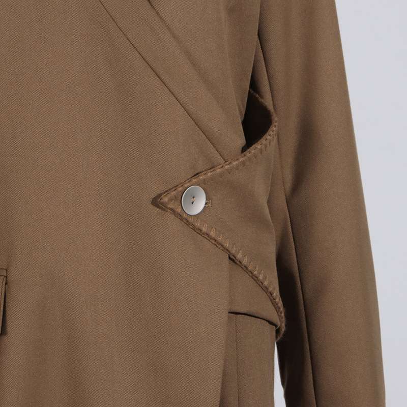 Midi Length Snap Button Closure Oversized Coat image 7