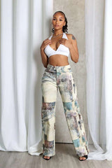 Artistic Abstract Wide-Leg Pants image 1