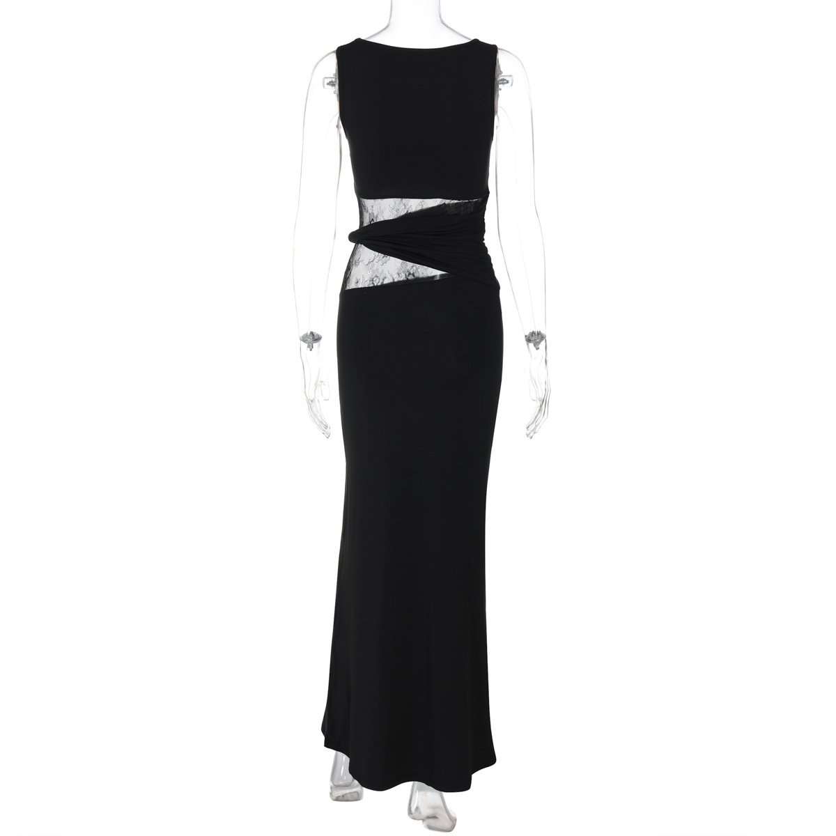 Elegant Black Cut-Out Maxi Dress image 2