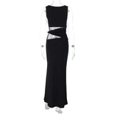Elegant Black Cut-Out Maxi Dress image 2