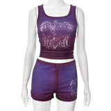 Tie-Dye Graphic Two-Piece Set - M, Purple image