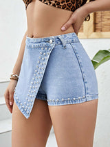 Mini Shorts with Studded Overlay image 2