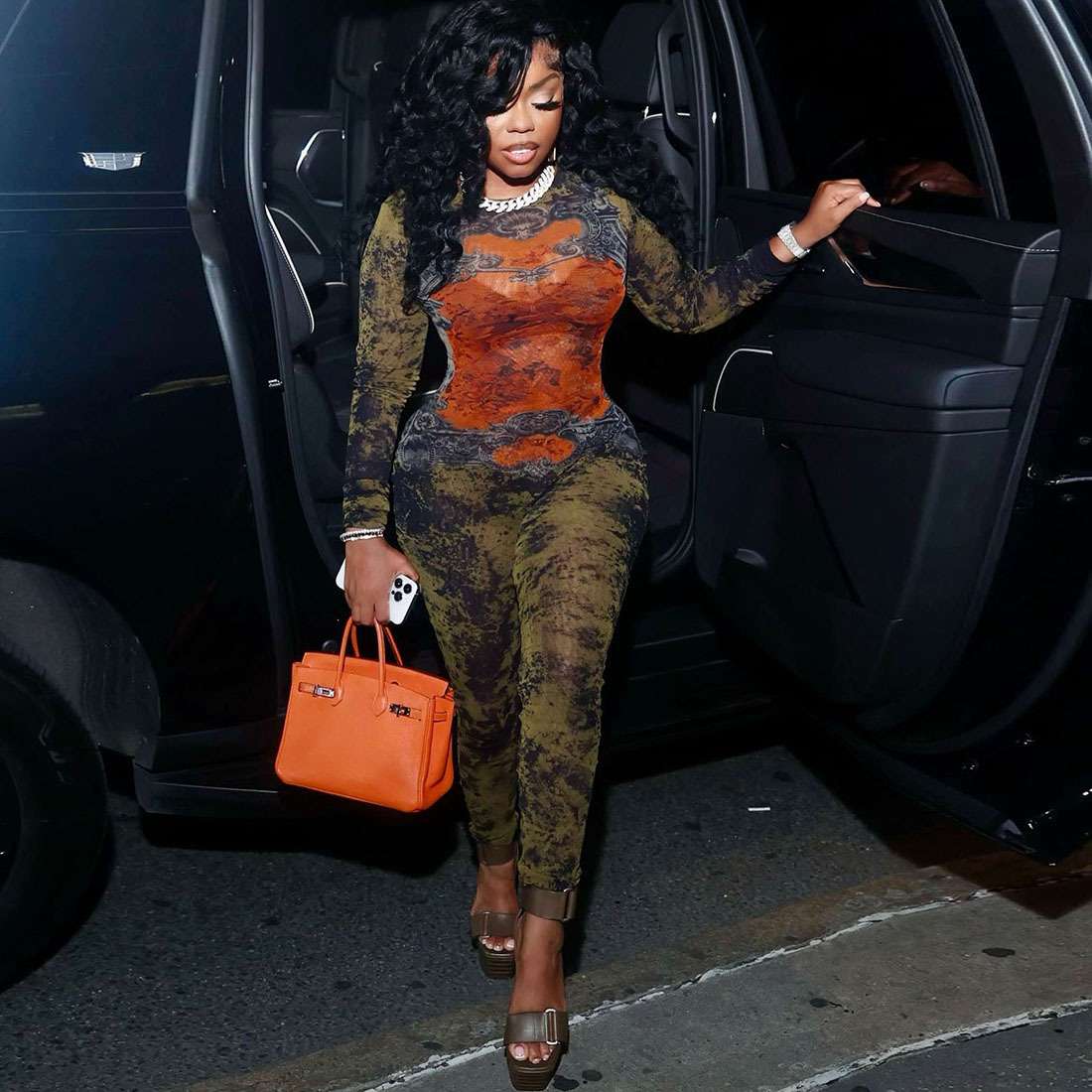 Camouflage-Print Jumpsuit - L, Green image