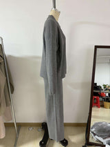 Cozy Gray Ribbed Lounge Set image 5