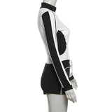 Stand Collar Fitness Sports Top and Shorts Set image 3