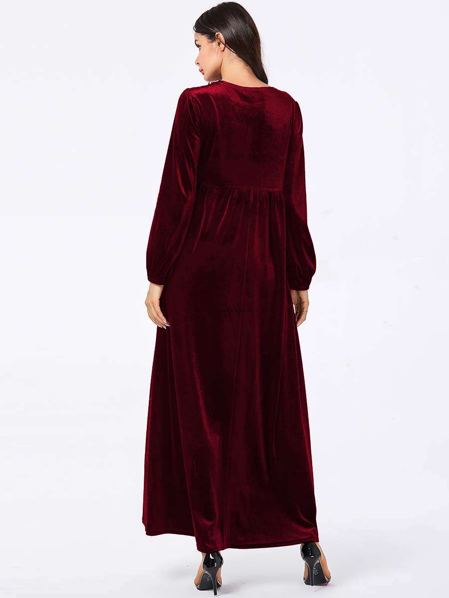 Maxi Dress with Puff Sleeves image 3
