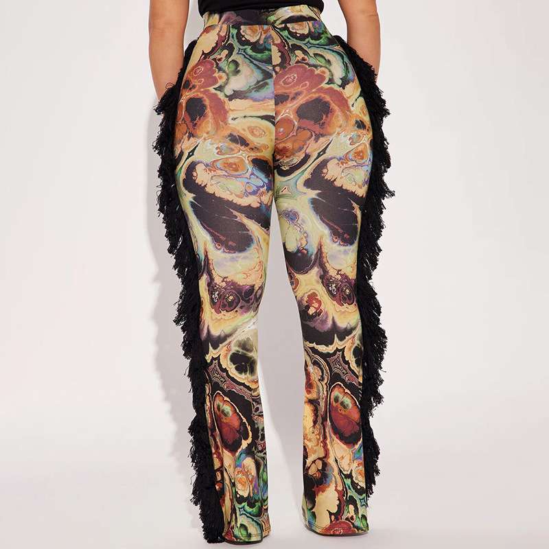 Abstract Print Wide-Leg Pants image 5