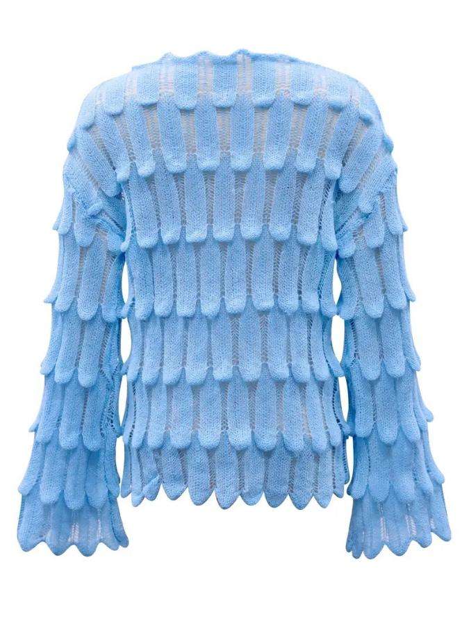 Flared Sleeves Slash Neck Sweater image 2