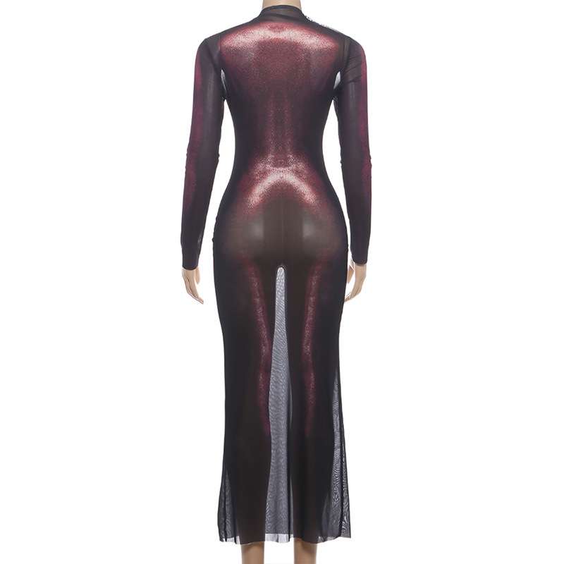 Metallic Long-Sleeve Bodycon Dress image 4