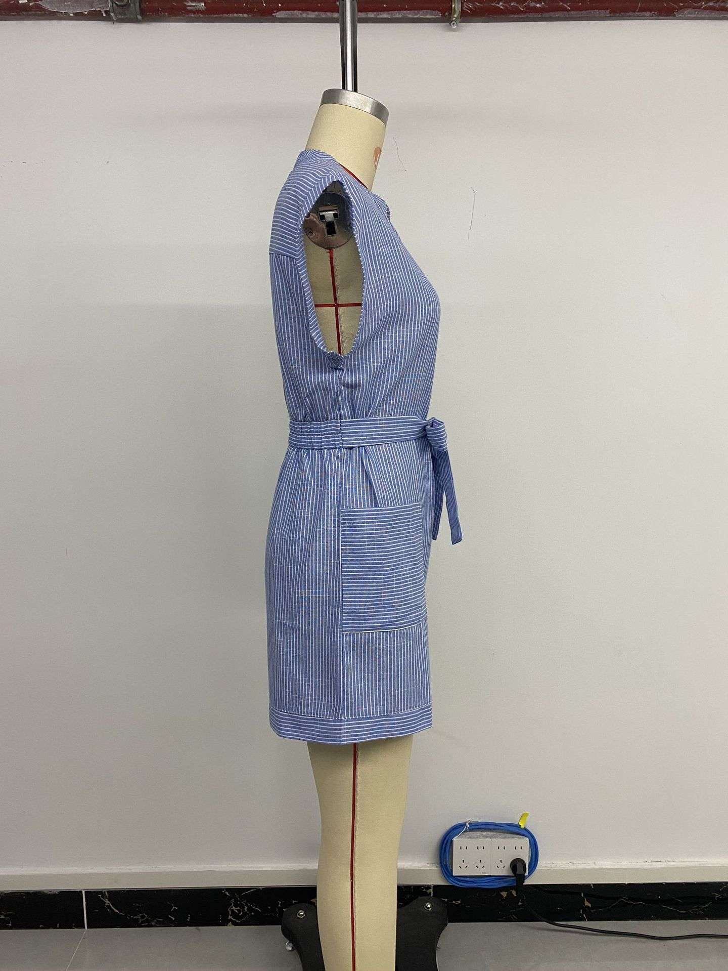 Pinstripe Sleeveless Playful Jumpsuit image 5