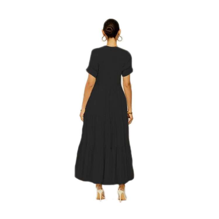 Tiered Maxi Dress with Short Sleeves image 3