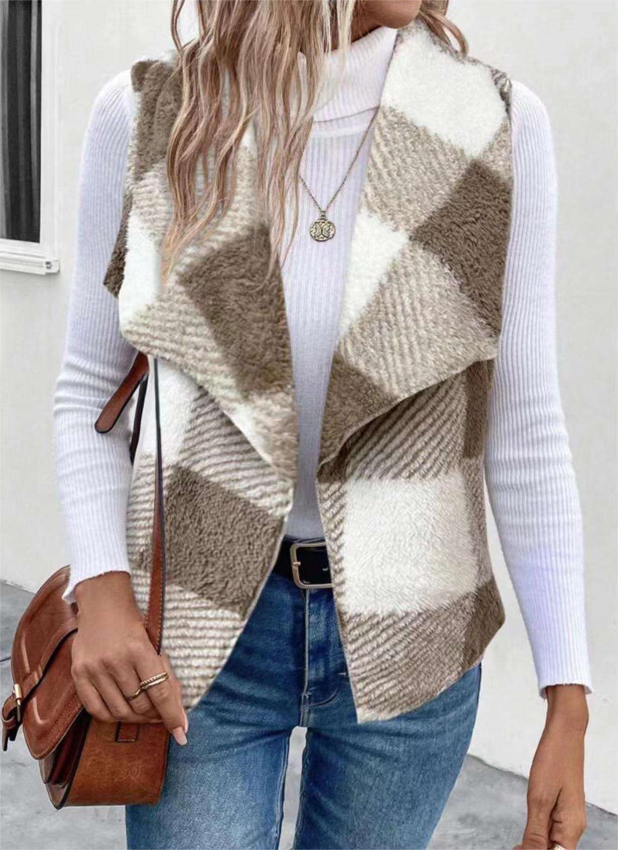 Plush Plaid Wrap Vest image 2