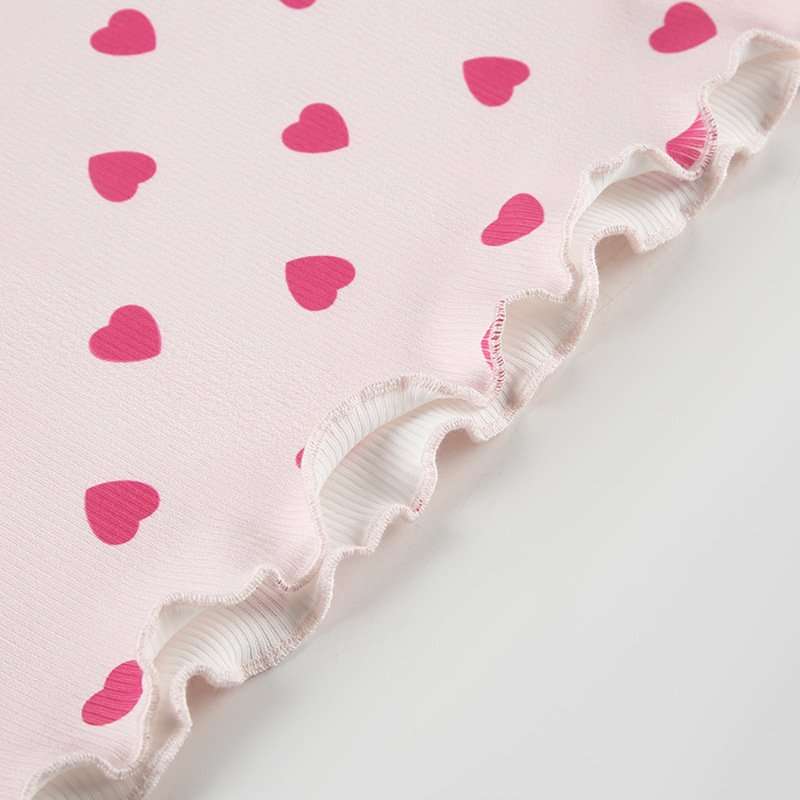 Heart-Print Ribbed Pajama Set image 7