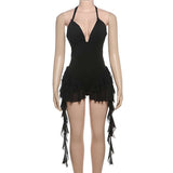 Ruffled Tiered Dress with Deep V Neckline image 7
