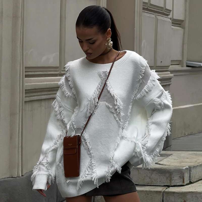 Fringe Flair Oversized Sweater image 0