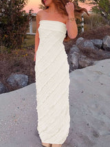 Strapless Textured Maxi Dress image 1