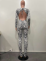 Lace-up Leopard Print Jumpsuits image 4