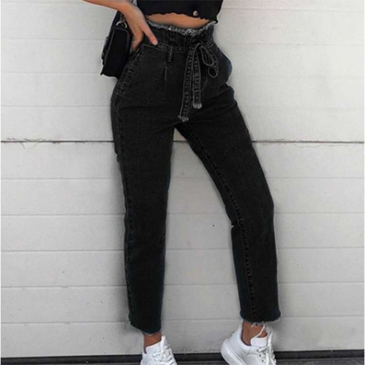High-Waisted Jeans with Elastic Waist image 0