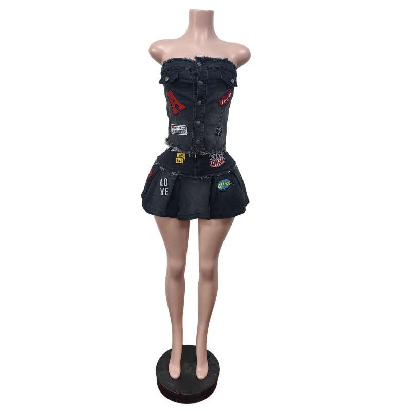 Edgy Patchwork Two-Piece Set image 0