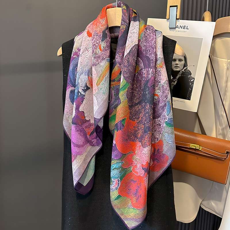 Retro scarf double-sided print scarf image 6