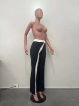 Casual splicing straight leg pants image 4