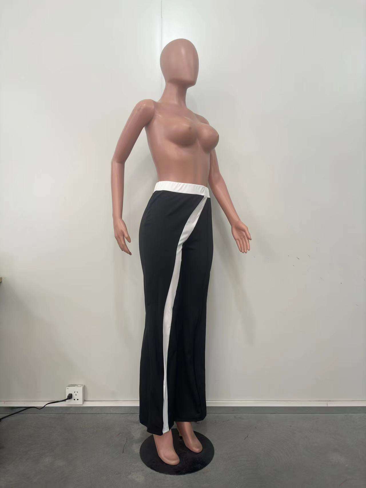 Casual splicing straight leg pants image 4