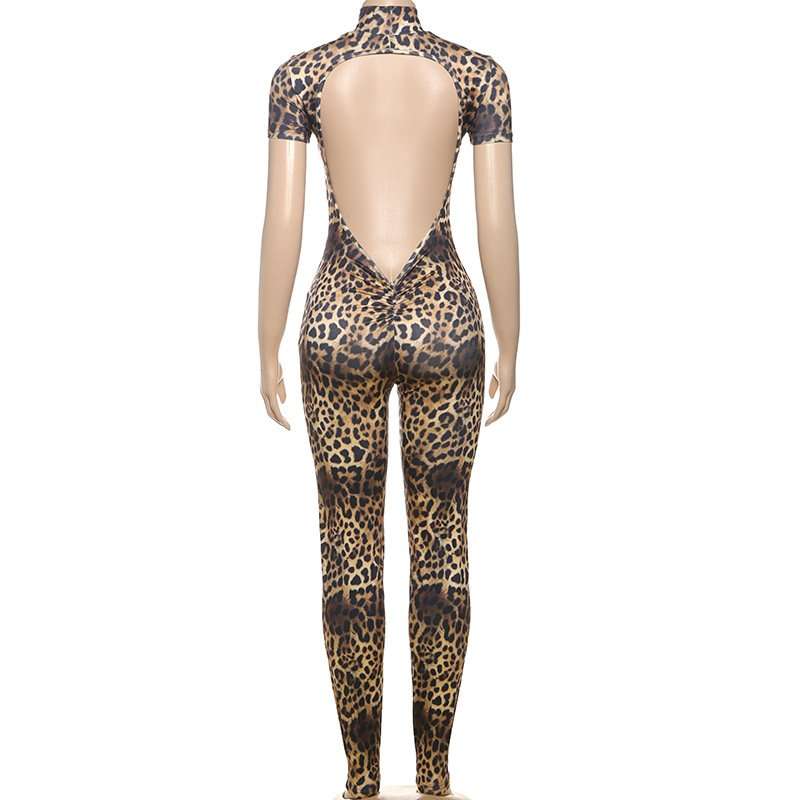 Printed Backless Bodycon Jumpsuit image 5