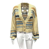 Colorful Chunky Cropped Cardigan Jacket image 3