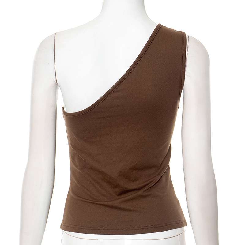 Asymmetrical One-Shoulder Ruffled Tank Top image 1