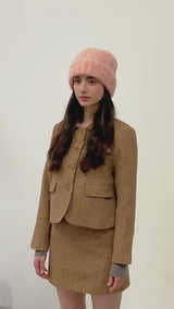 Cozy Brown Fuzzy Beanie